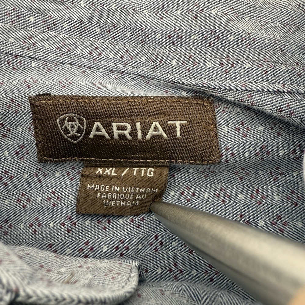 Ariat Gray Patterned Button Down Shirt - image 4